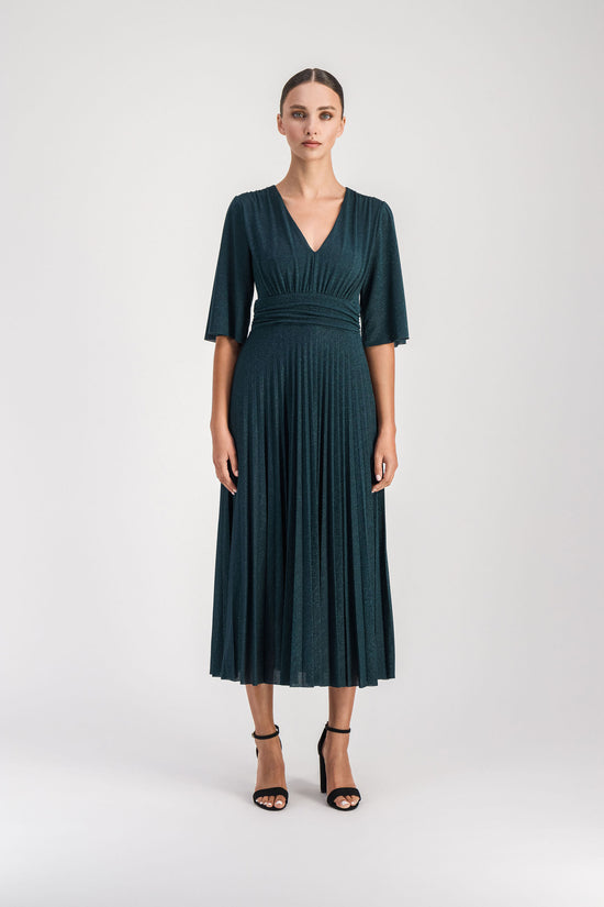 Robe Midi Pailletée Vert Moyen