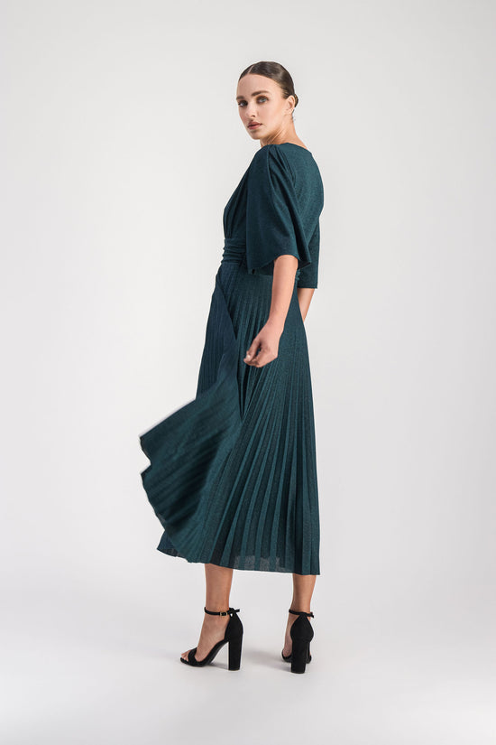 Robe Midi Pailletée Vert Moyen