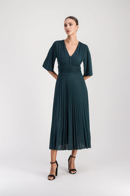 Robe Midi Pailletée Vert Moyen