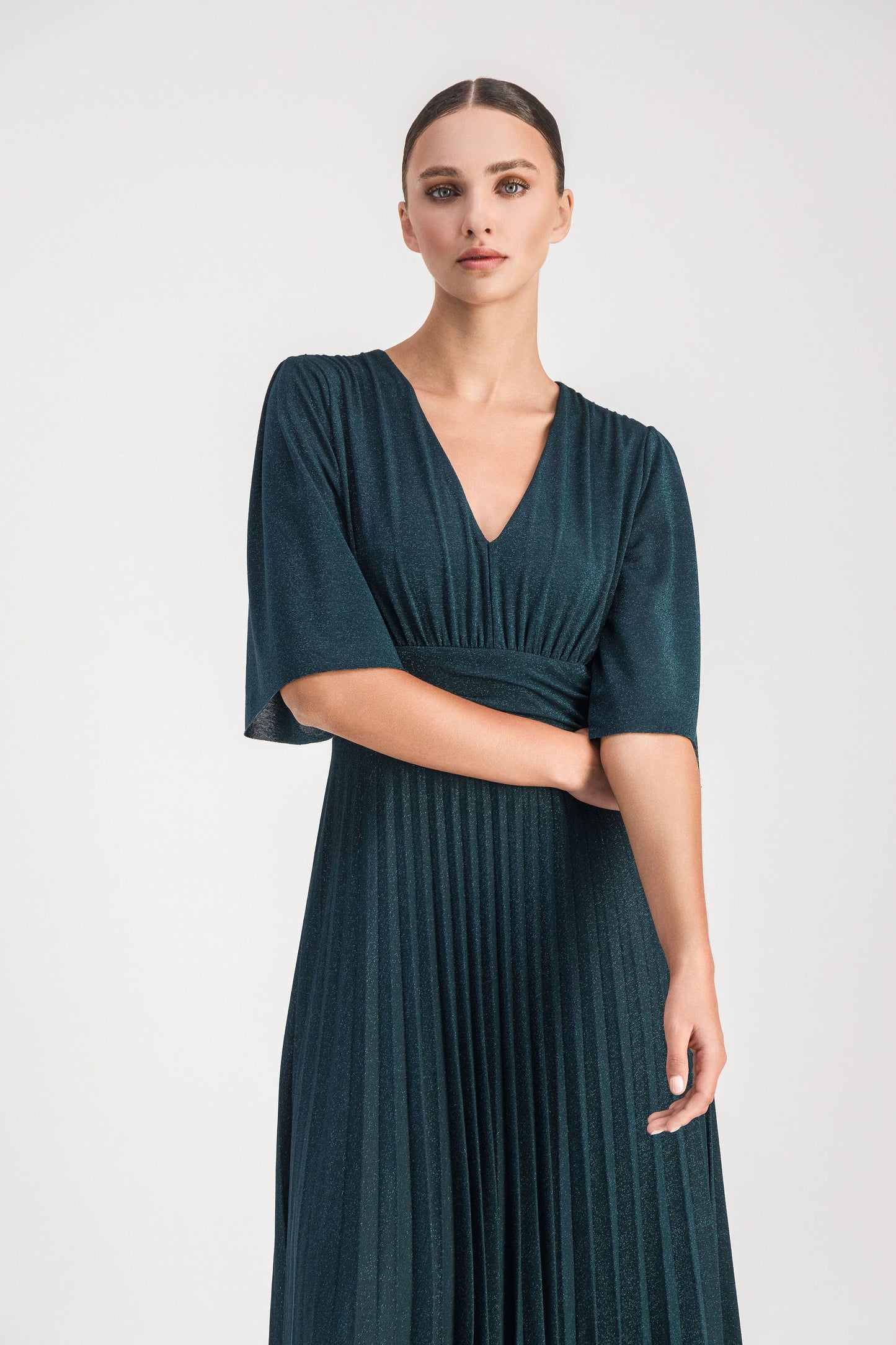 Robe Midi Pailletée Vert Moyen