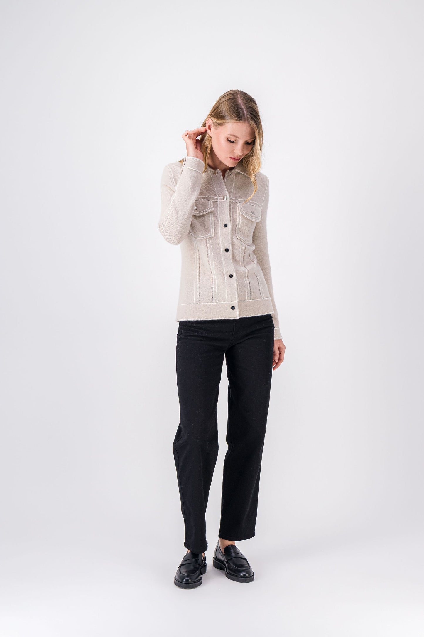 Cardigan beton effet veste