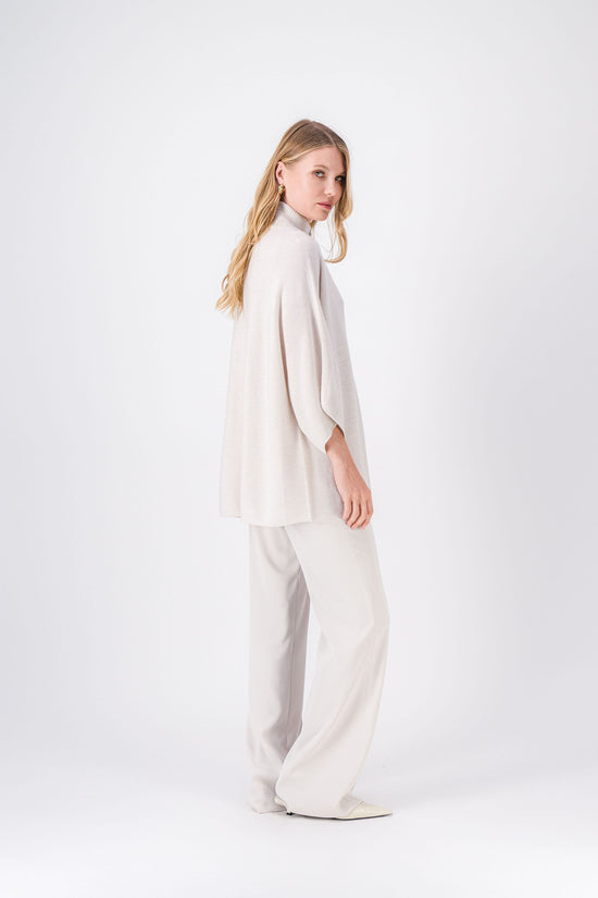 Pull beton avec col roulé