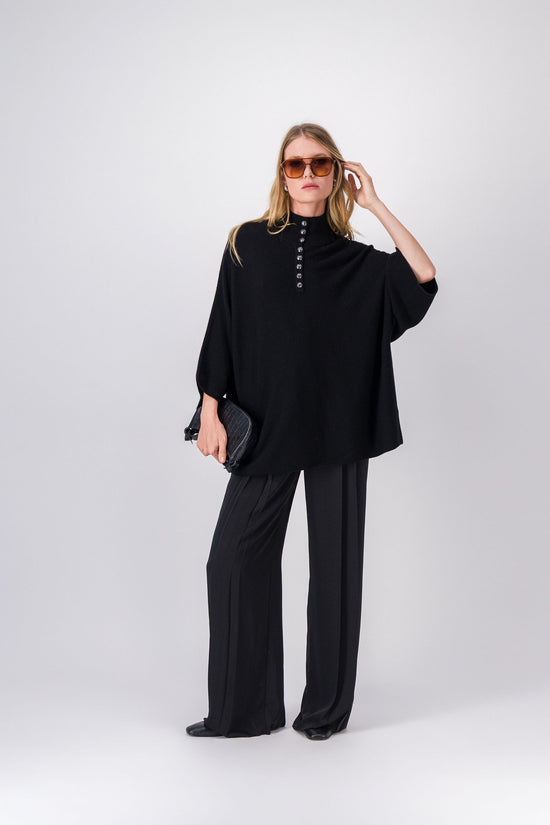 Pull noir avec col roulé