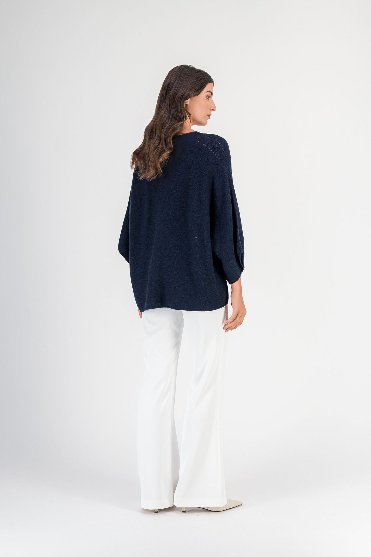Pull ample en laine mérinos marine