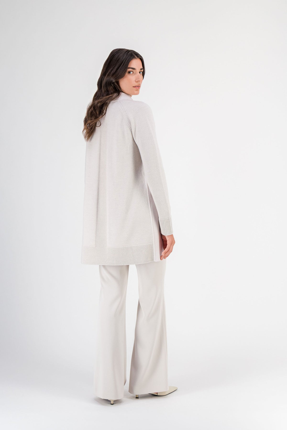 Manteau bi-matière double face et maille béton
