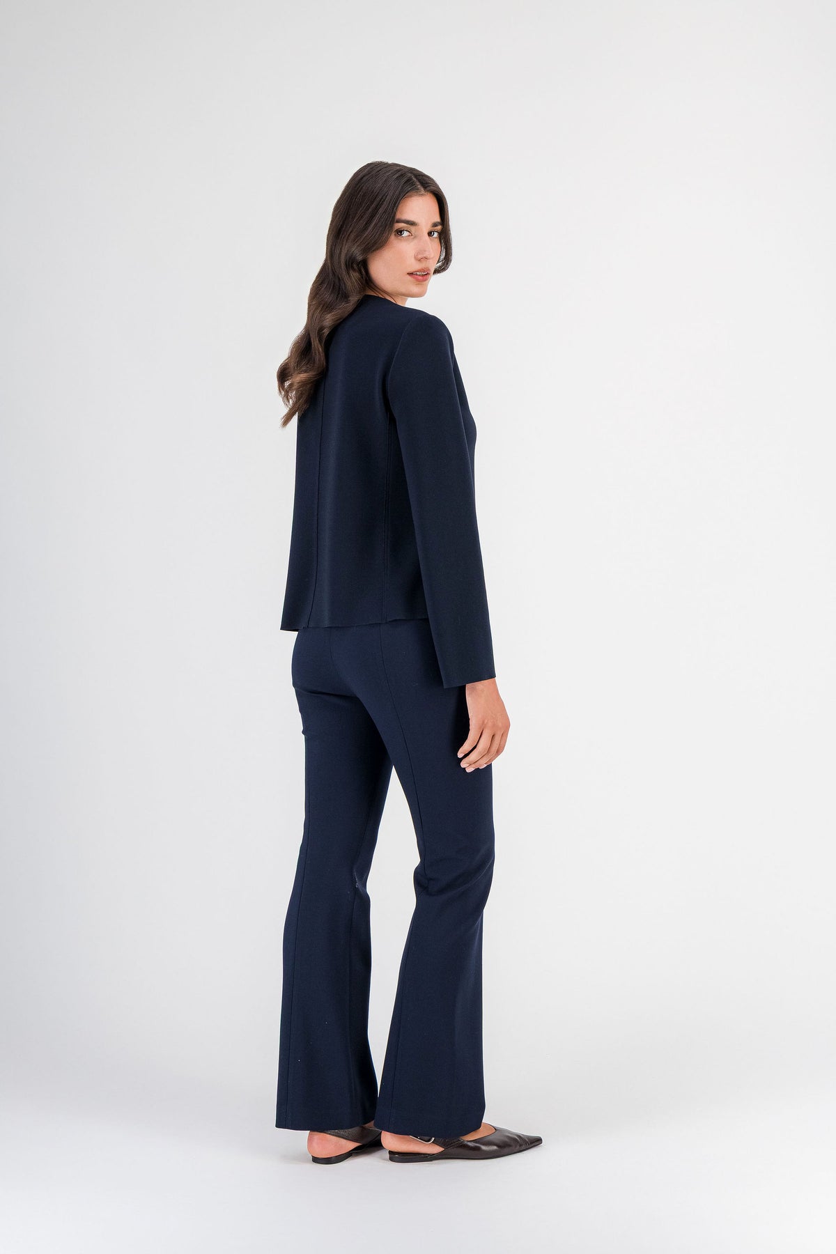 Veste courte col rond marine