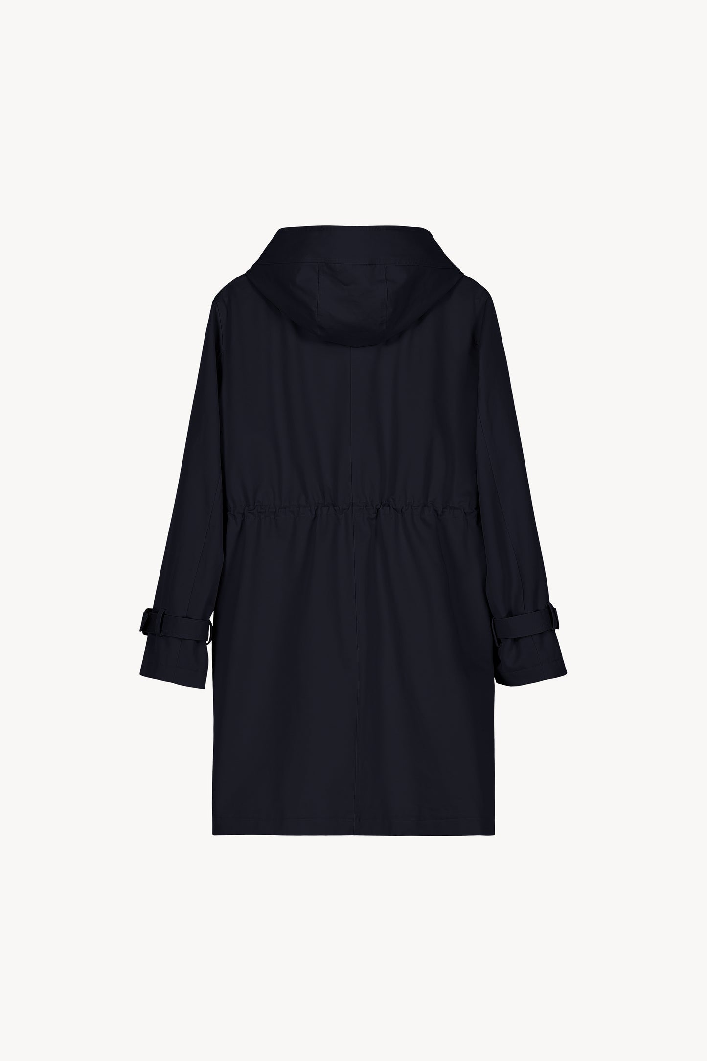 Navy mid-length hooded parka