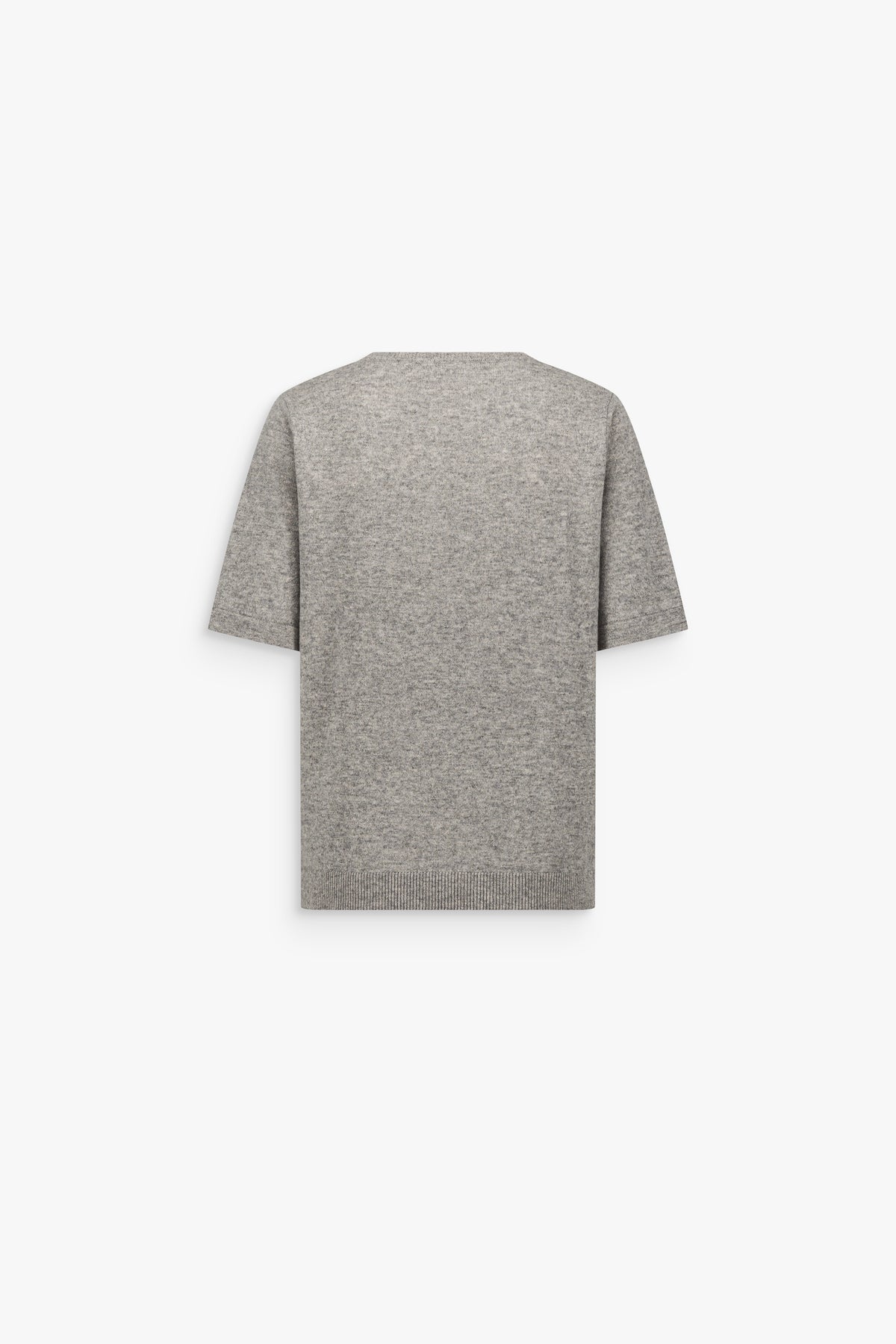 T-shirt en cachemire col rond gris moyen