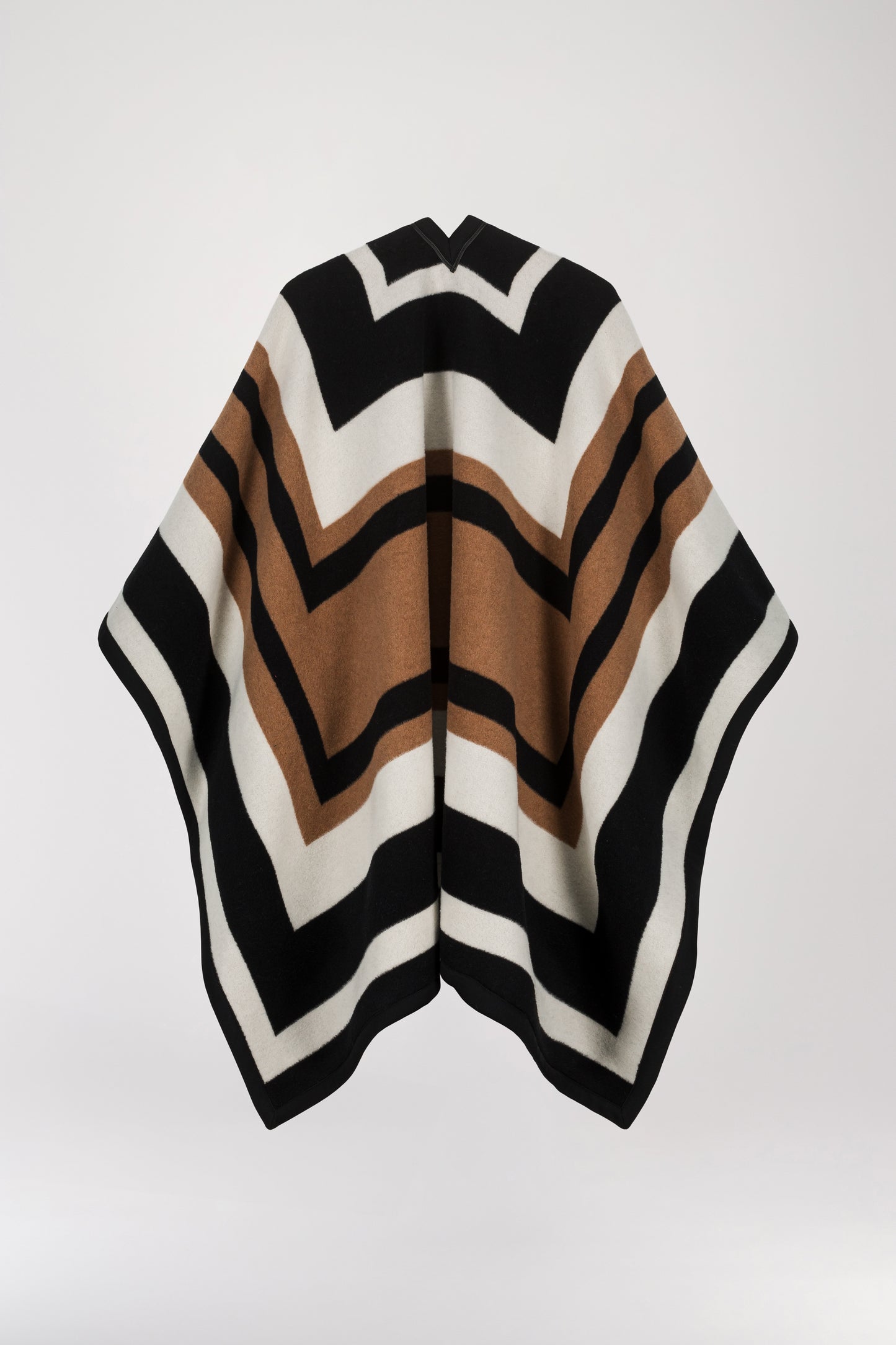 Multicolored cashmere and wool poncho cape