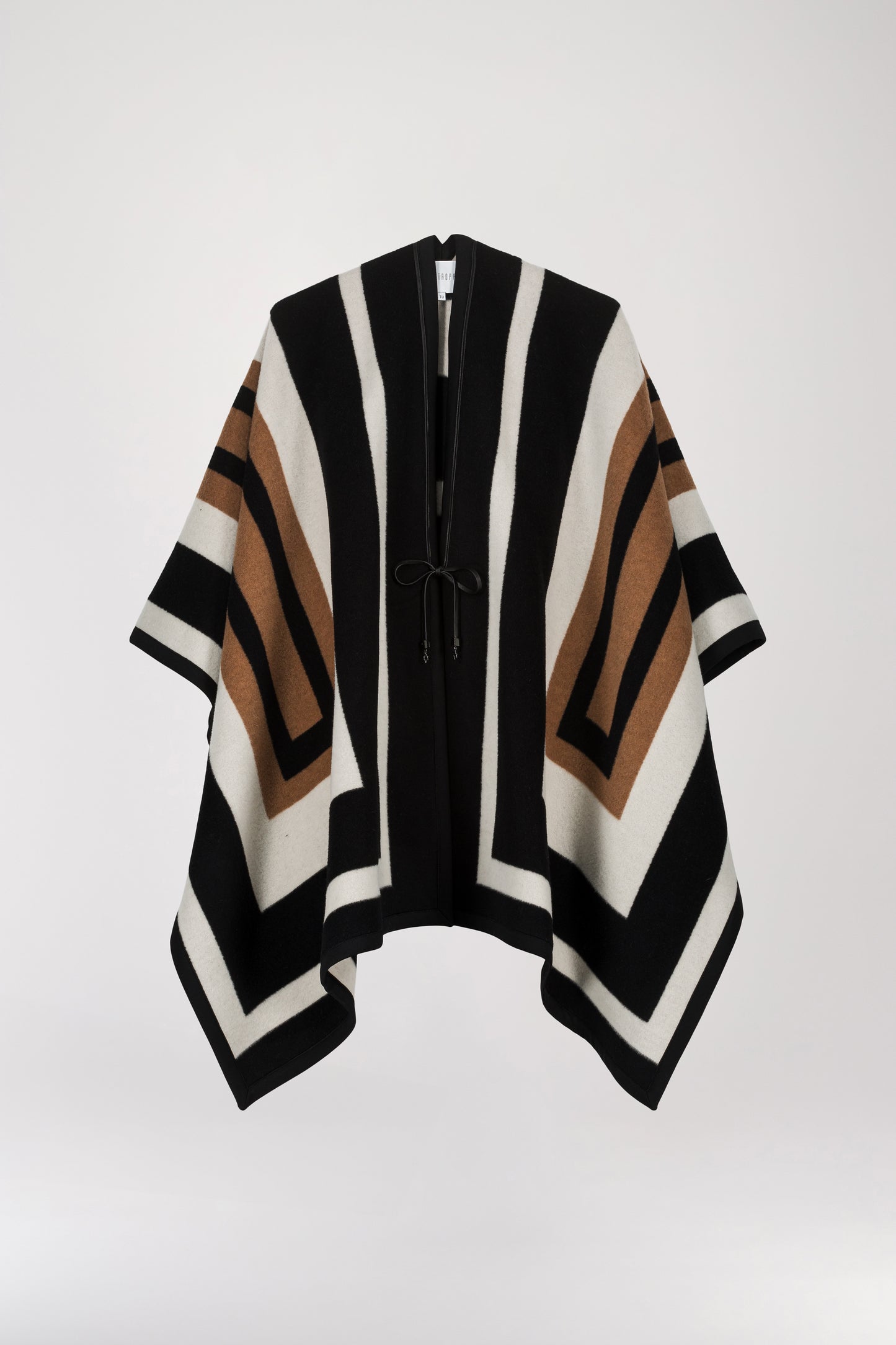 Multicolored cashmere and wool poncho cape