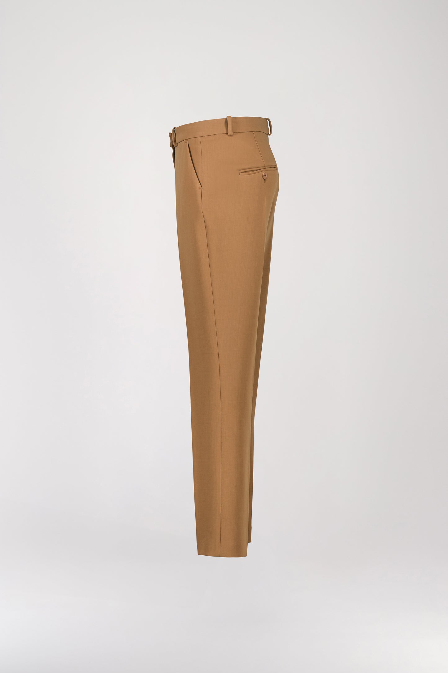 Camel wool straight pants