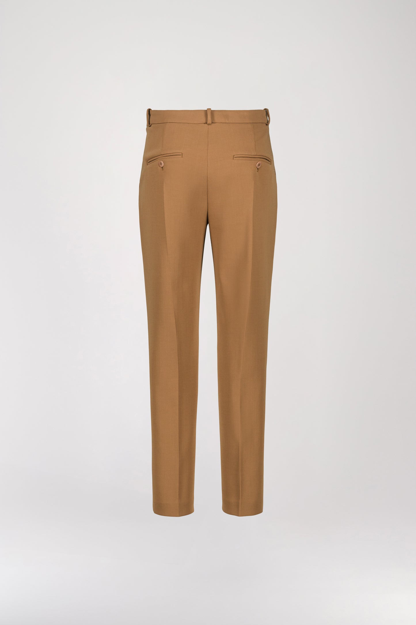 Pantalon droit en laine camel