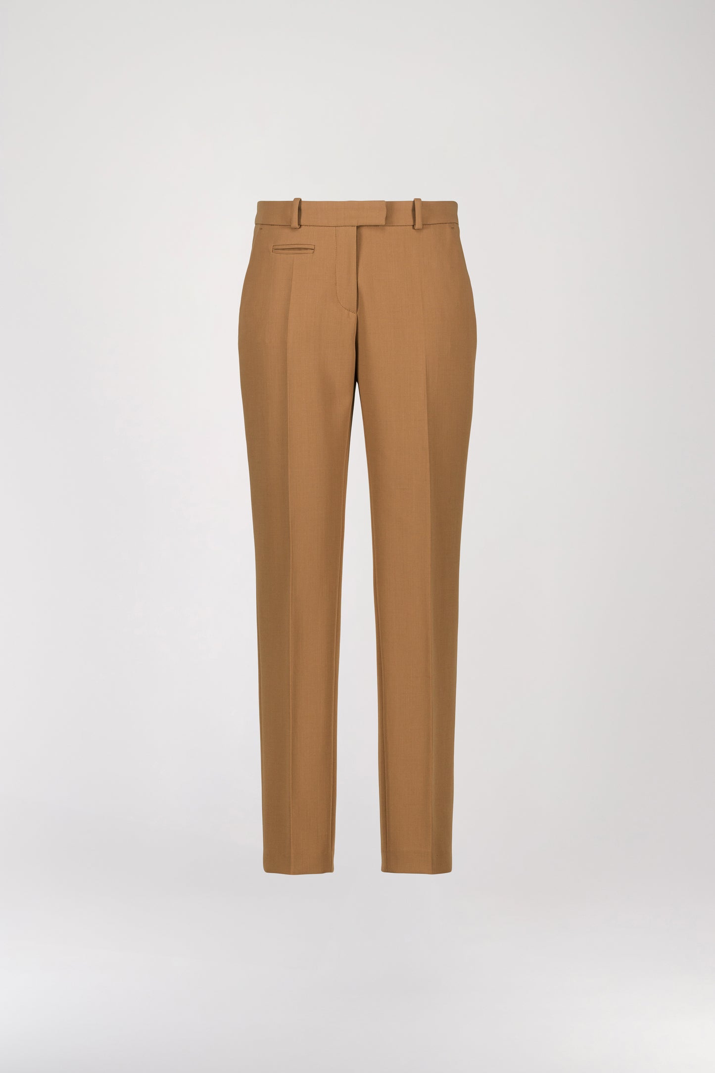 Pantalon droit en laine camel