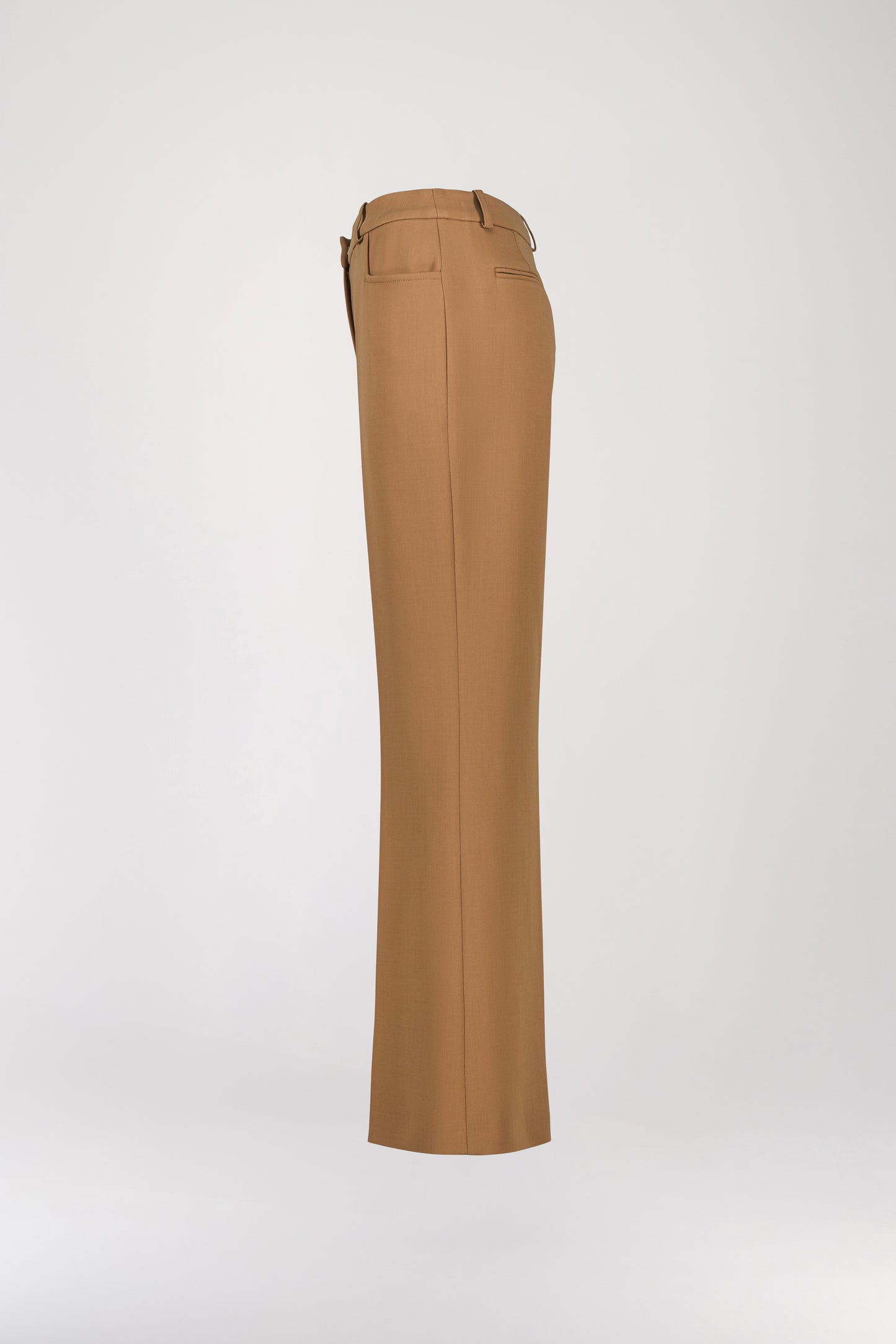 Pantalon évasé en laine camel