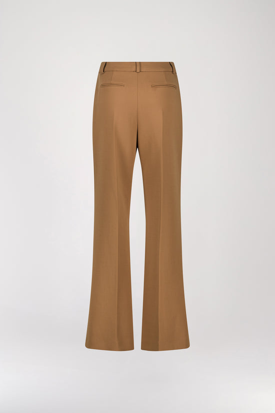 Pantalon évasé en laine camel