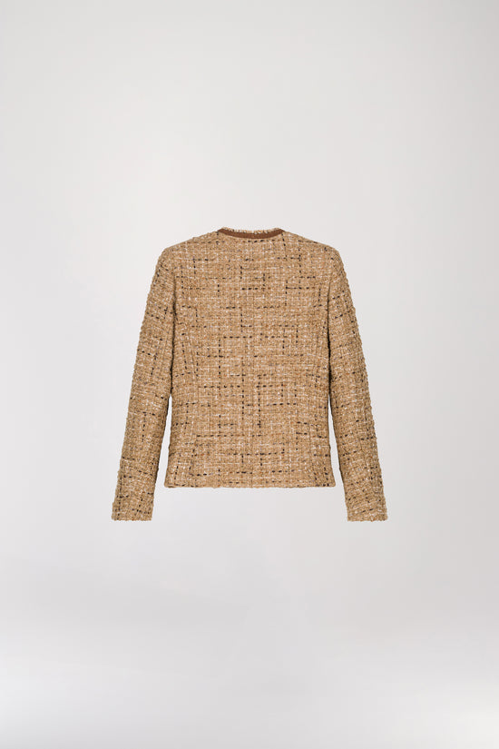 Veste militaire en tweed camel