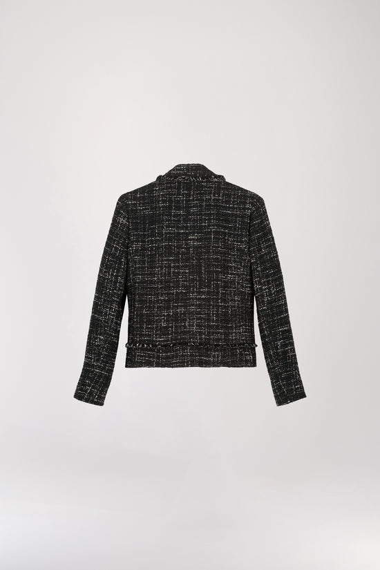 Short black tweed jacket