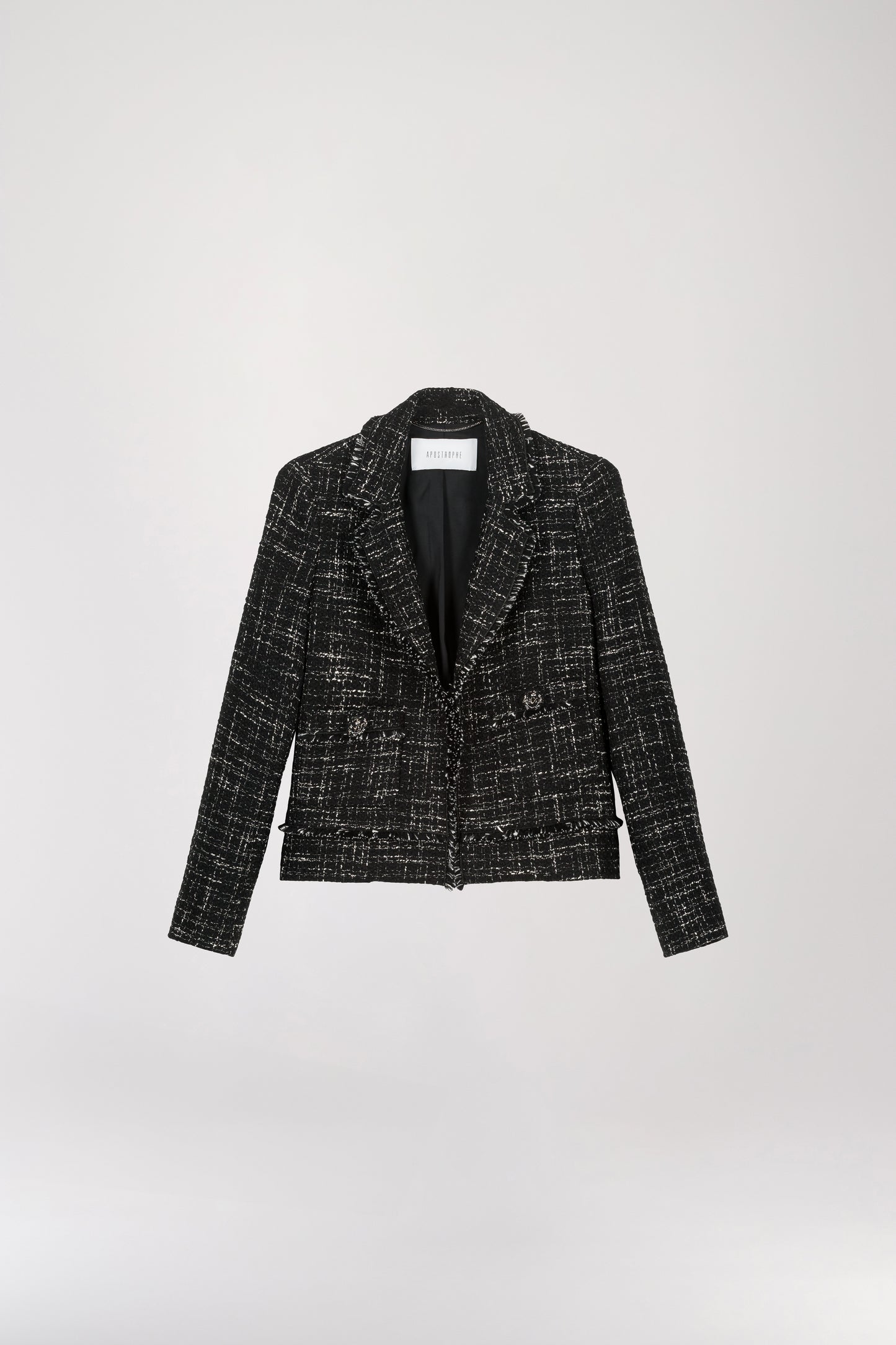 Short black tweed jacket