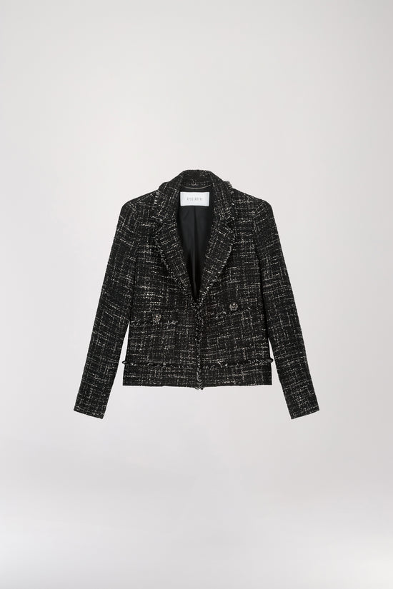 Short black tweed jacket