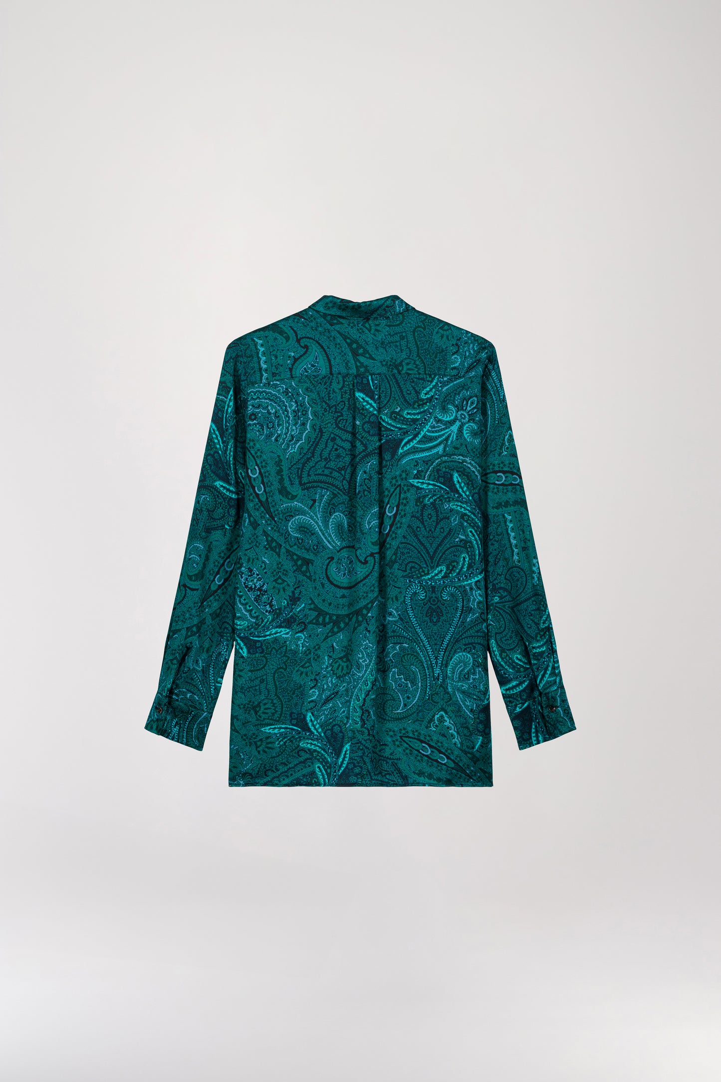 Green paisley print shirt