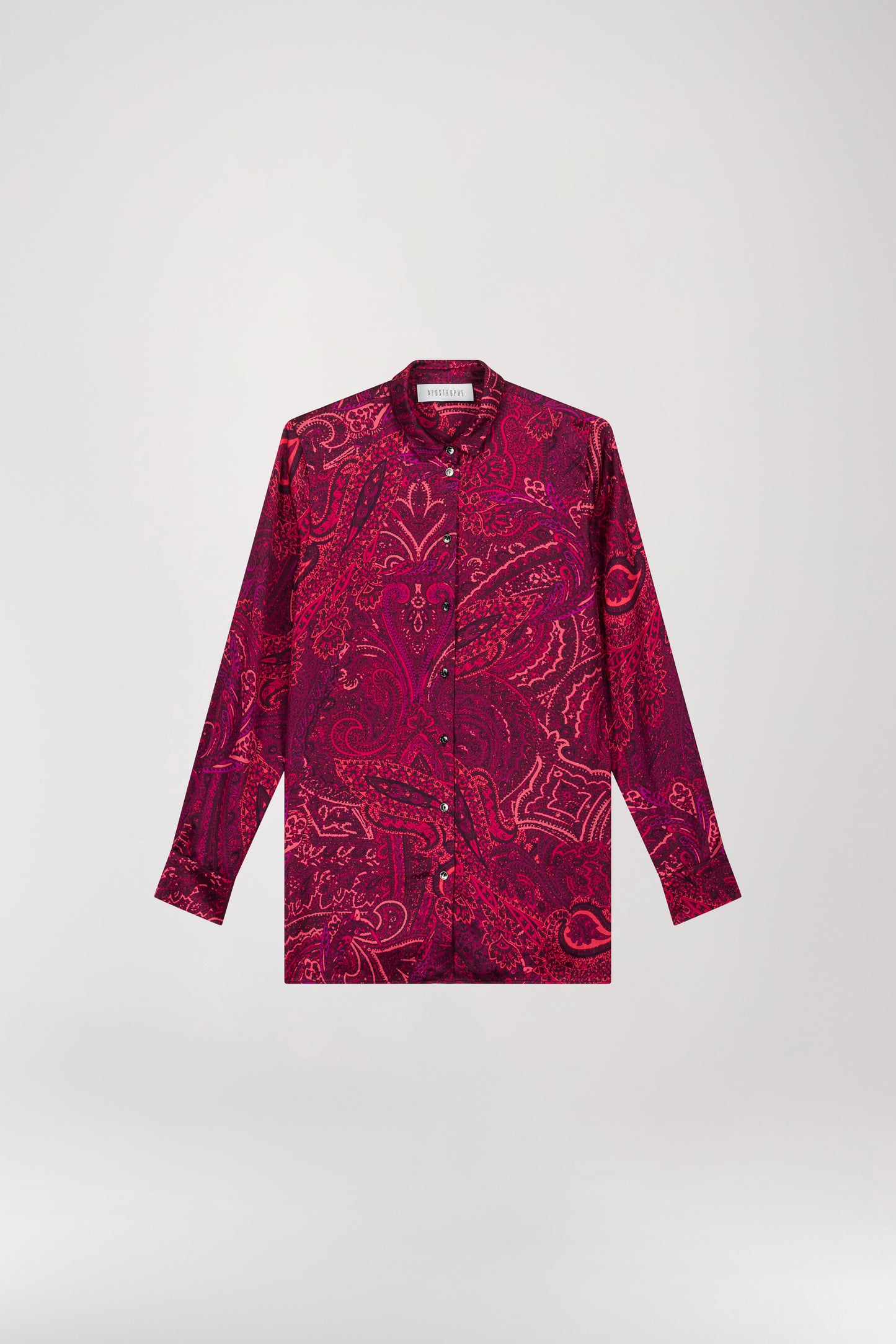 Chemise imprimé paisley grenat