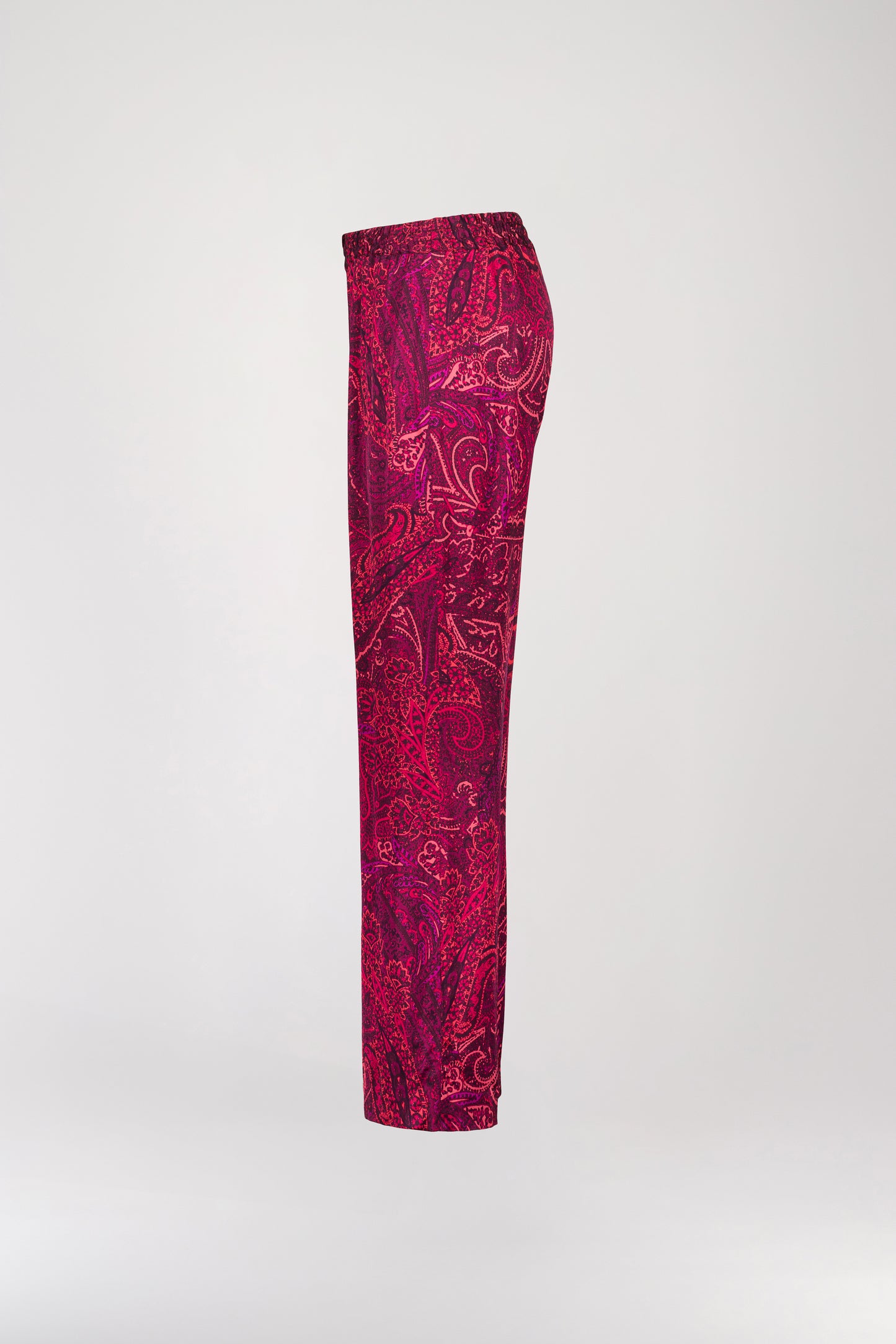 Pantalon imprimé paisley grenat