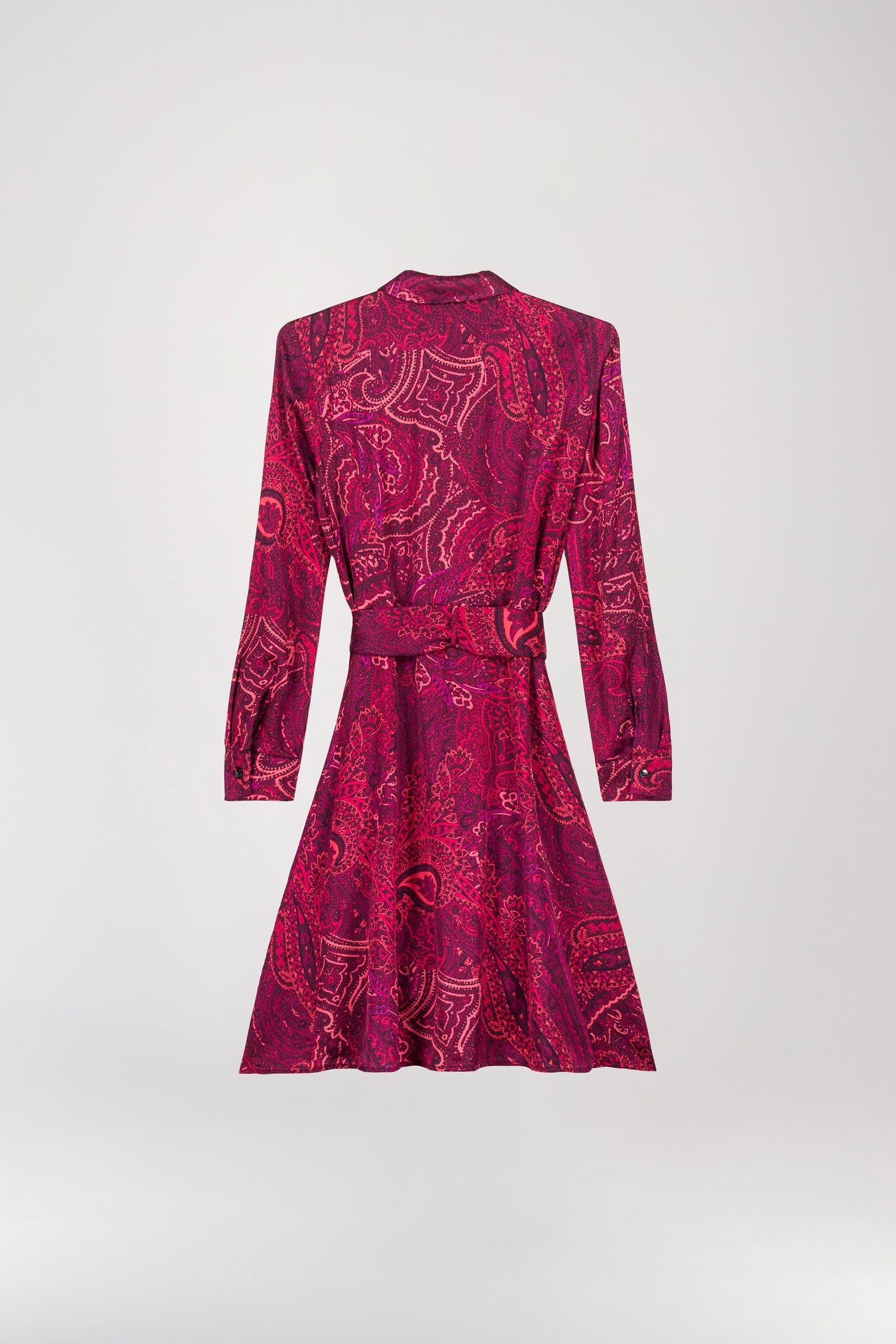 Robe chemise imprimé paisley grenat