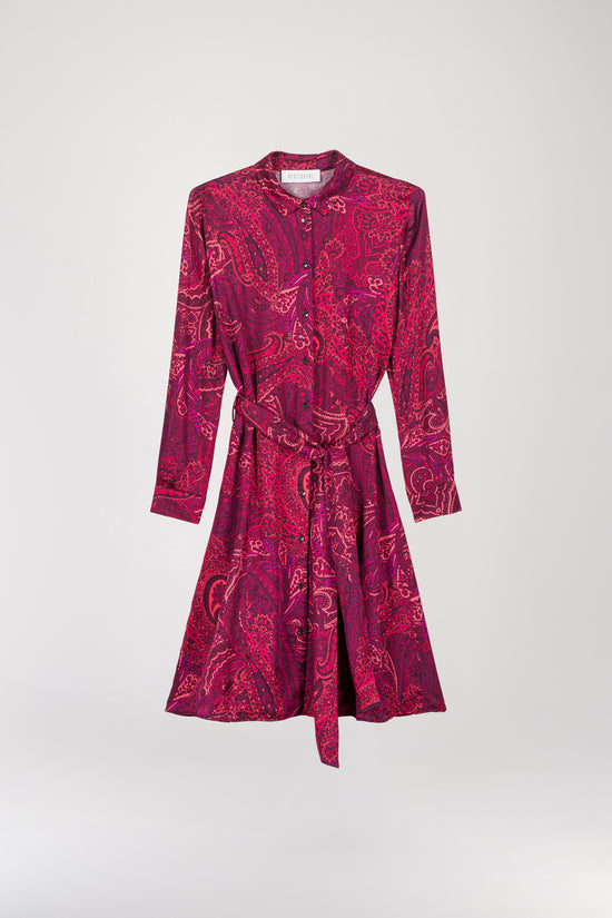 Garnet paisley print shirt dress