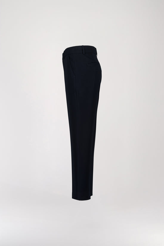 Navy narrow pleated pants