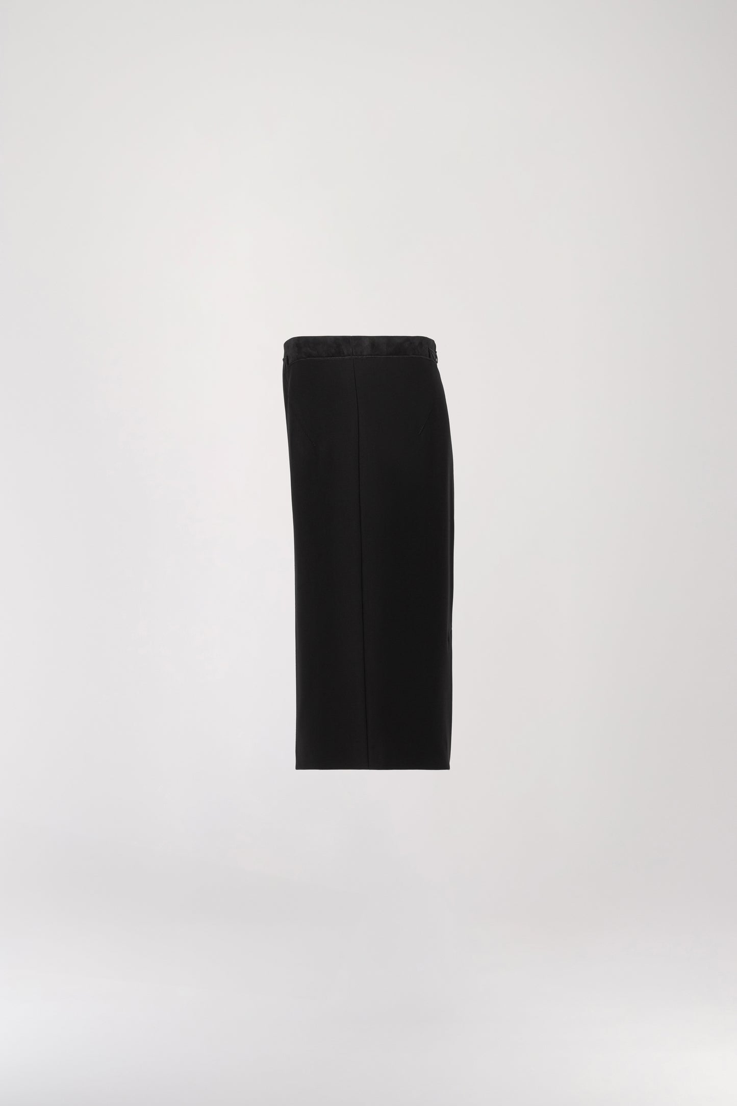 Black bi-material pencil skirt