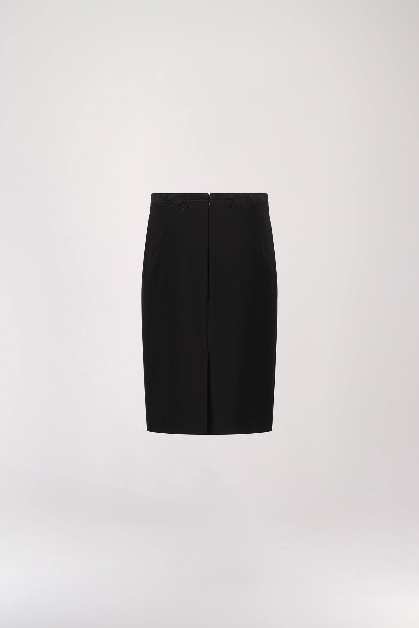 Black bi-material pencil skirt