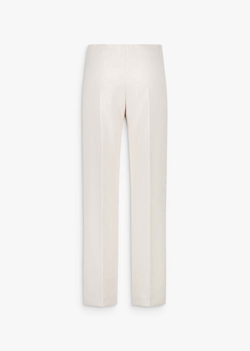 Pantalon droit à plis beige avec ceinture élastique