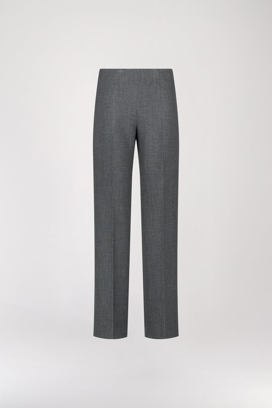 Gray pleated straight pants