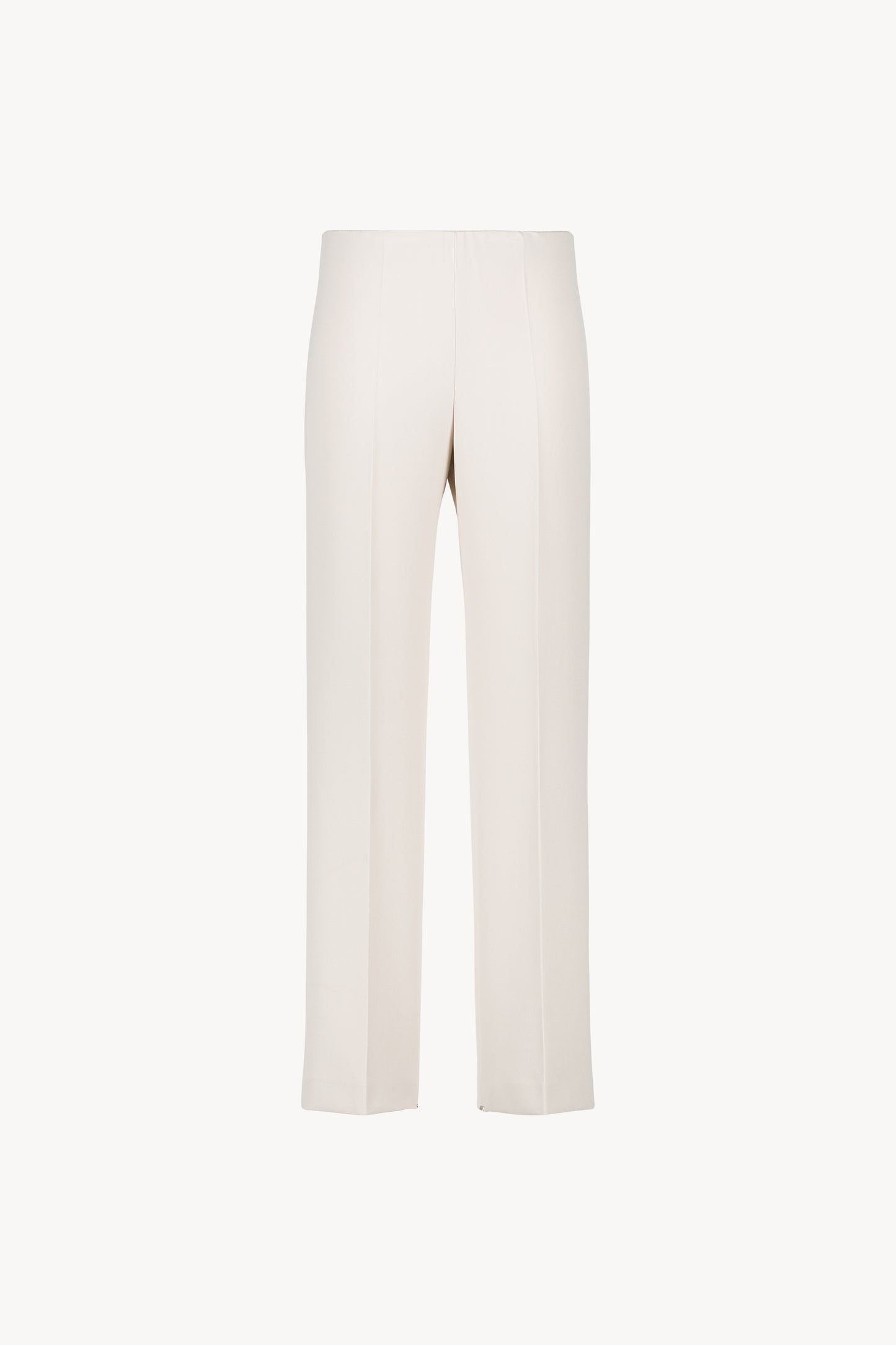 Pantalon droit beige à plis et coupe slim
