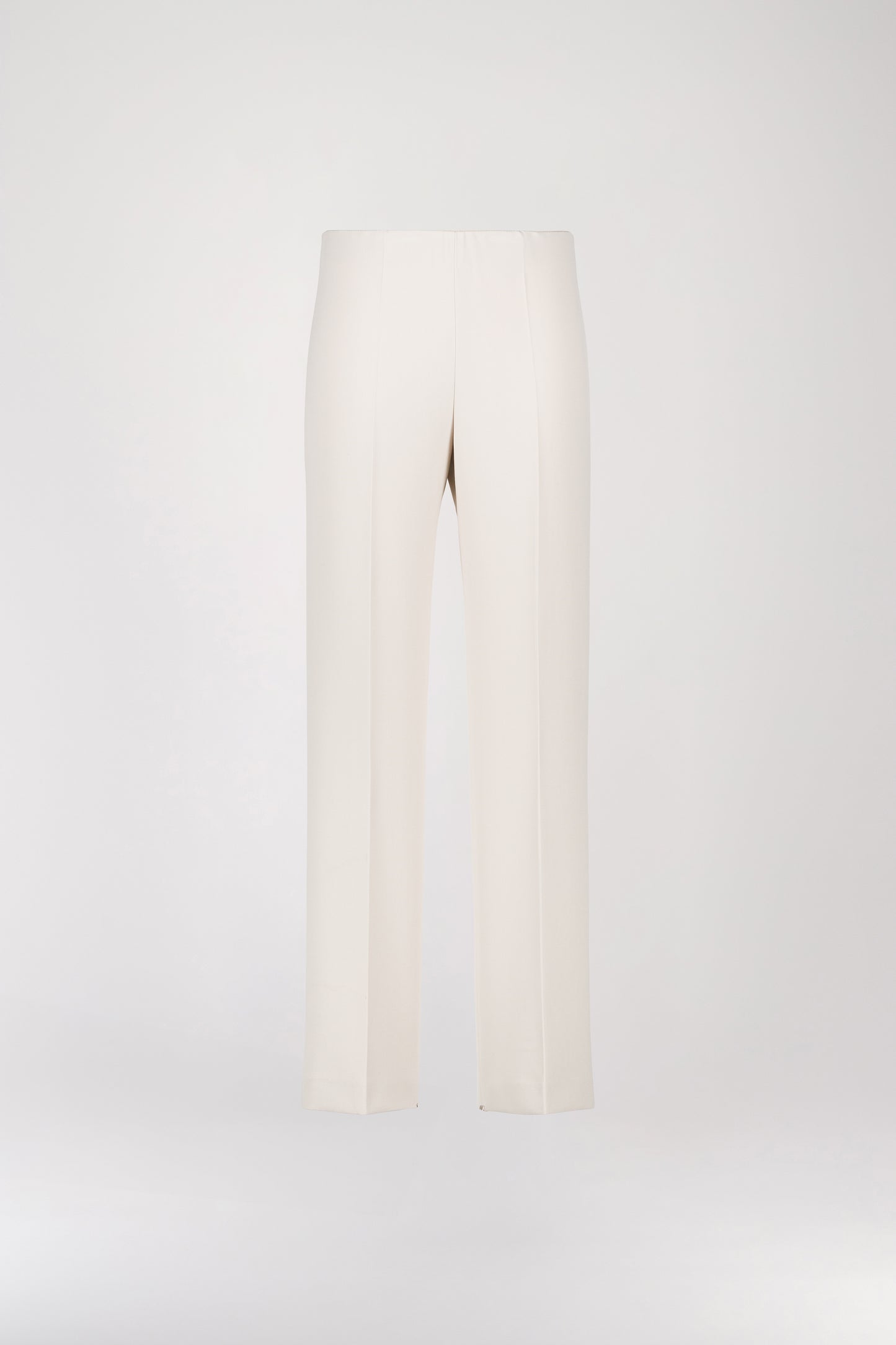 Beige pleated straight pants