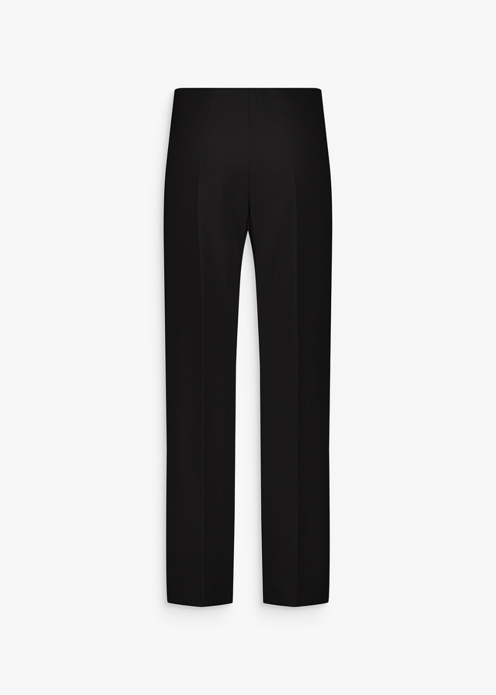 Pantalon droit à plis noir avec ceinture élastique