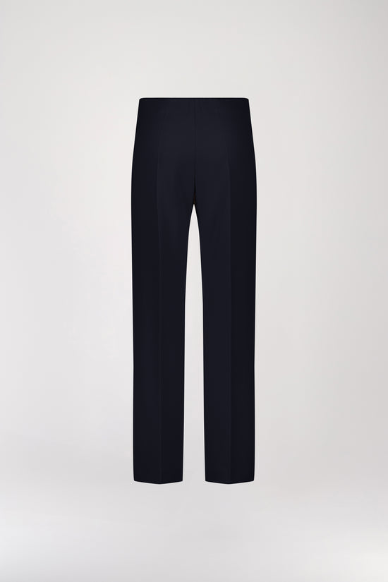 Navy pleated straight pants