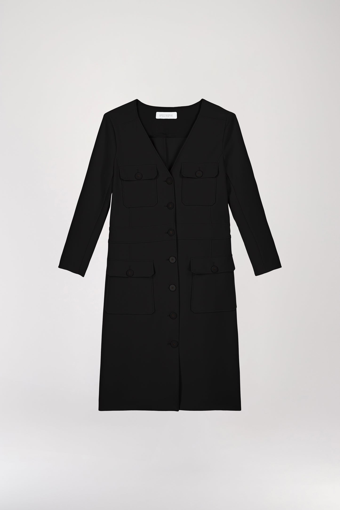 Robe droite militaire noir