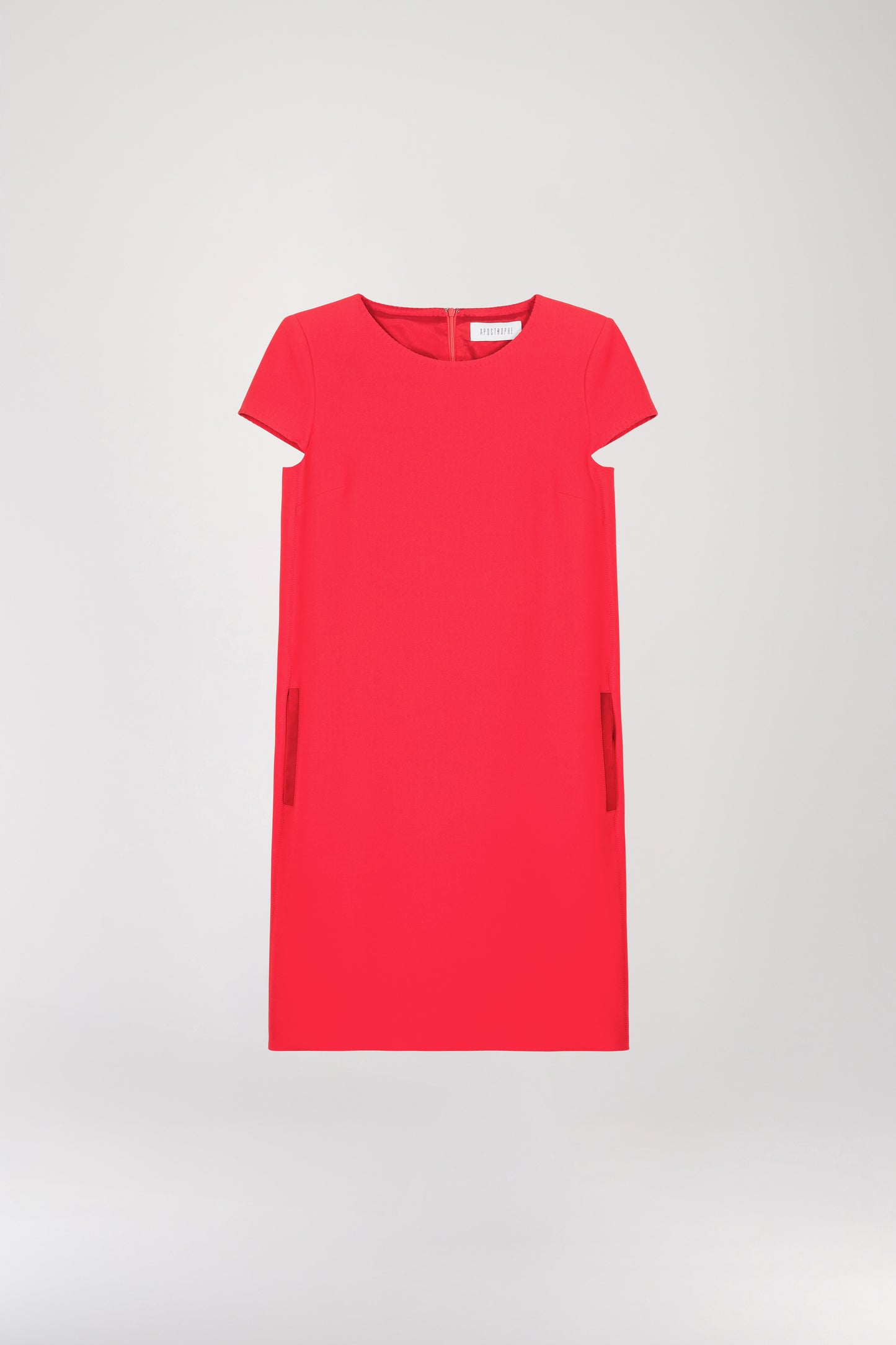 Bright orange shift dress