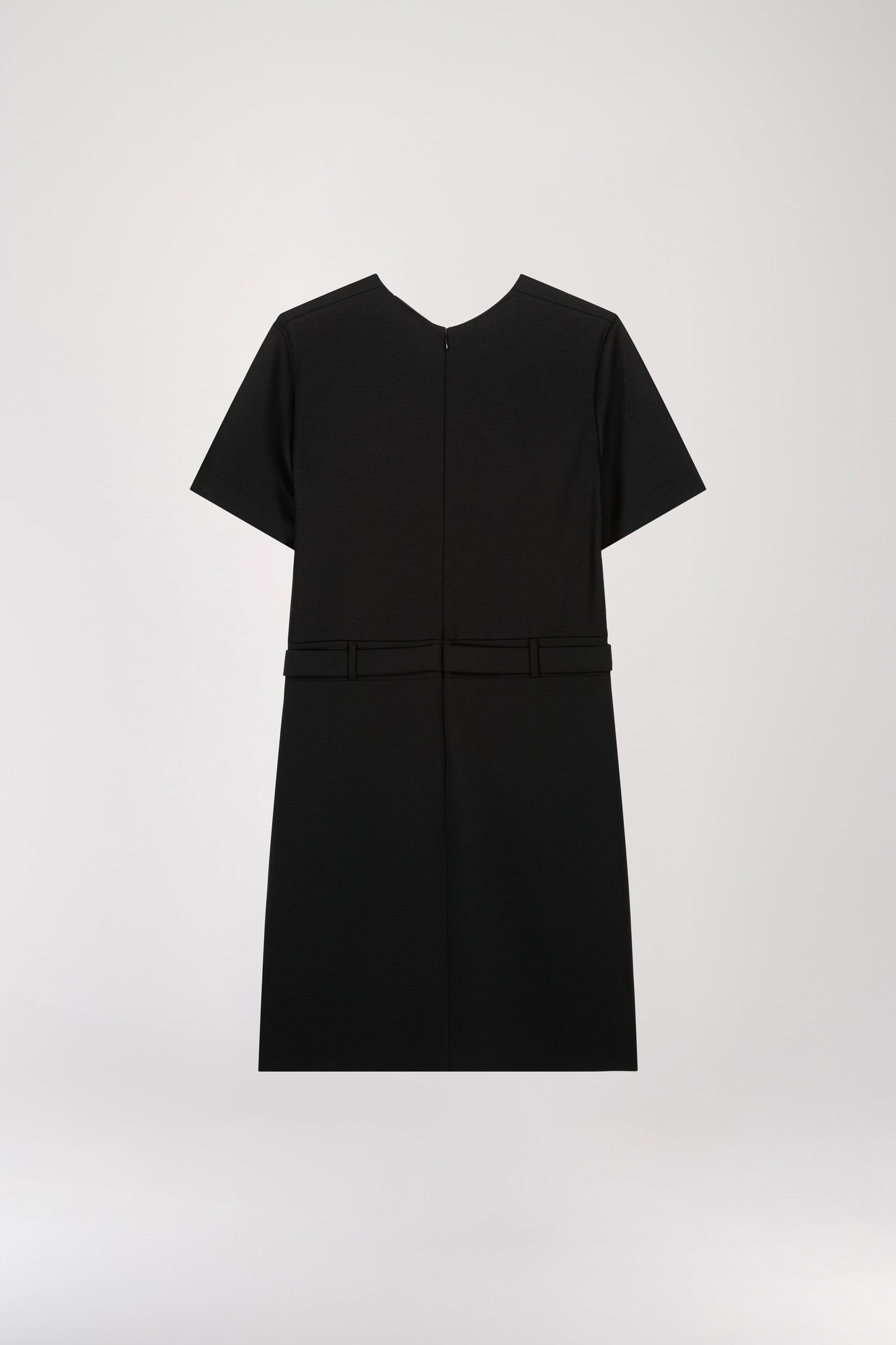 Black belted military straight dress