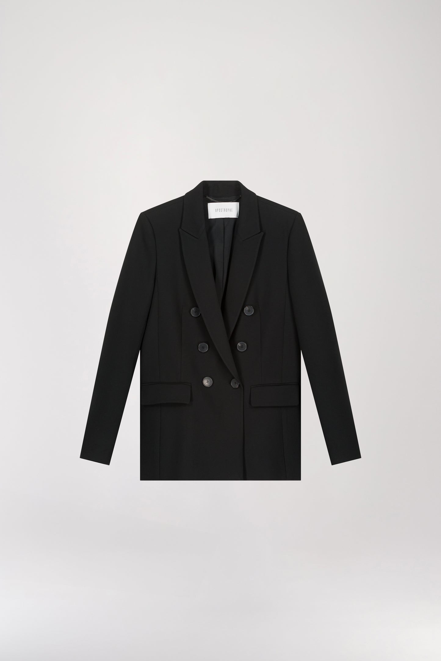 Black double-breasted blazer