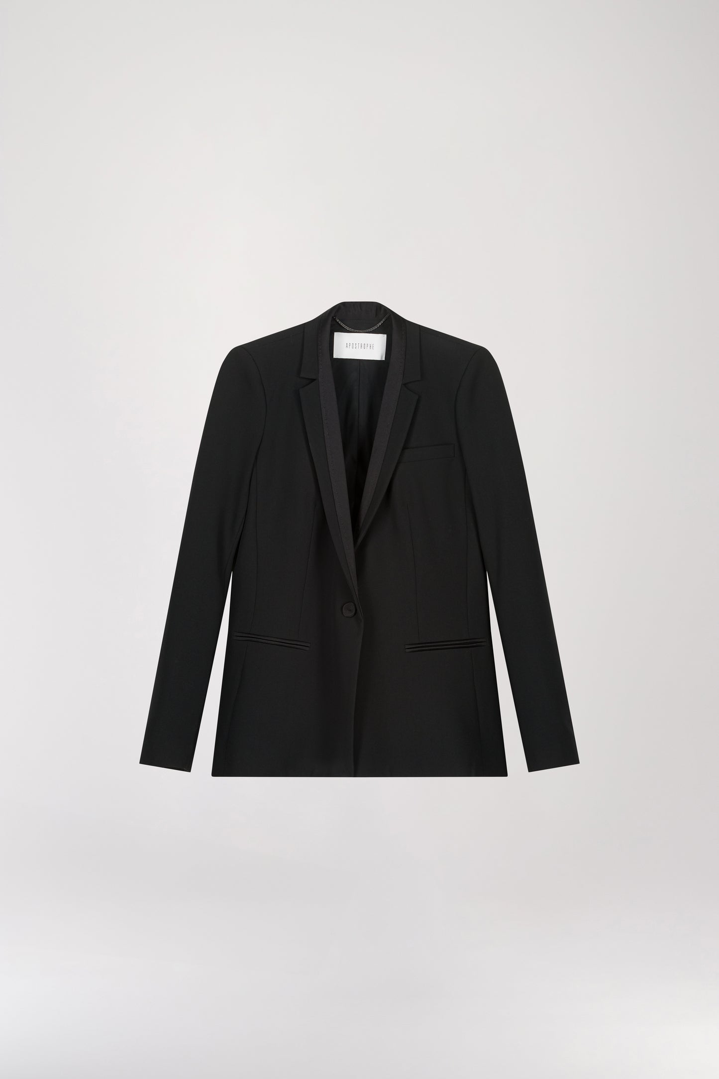 Black satin detail blazer