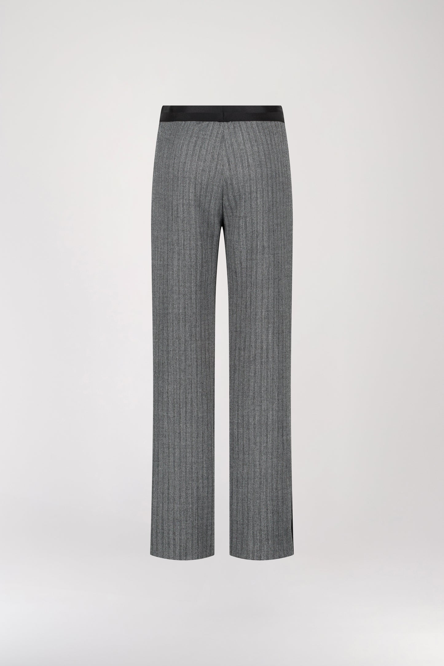 Gray side slit straight pants