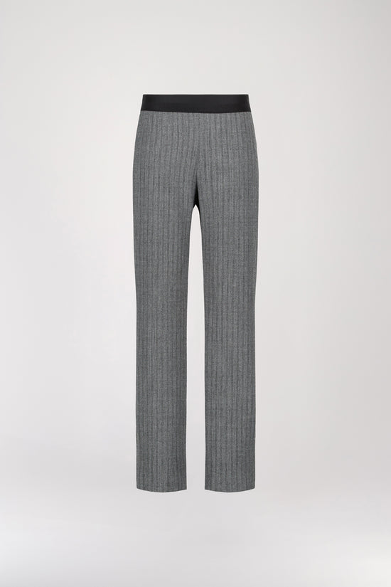 Gray side slit straight pants