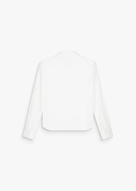 Chemise courte blanche en coton boutonnage apparent