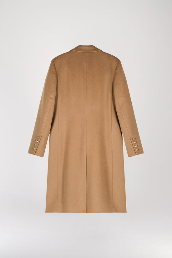 Manteau cape en laine et cachemire camel