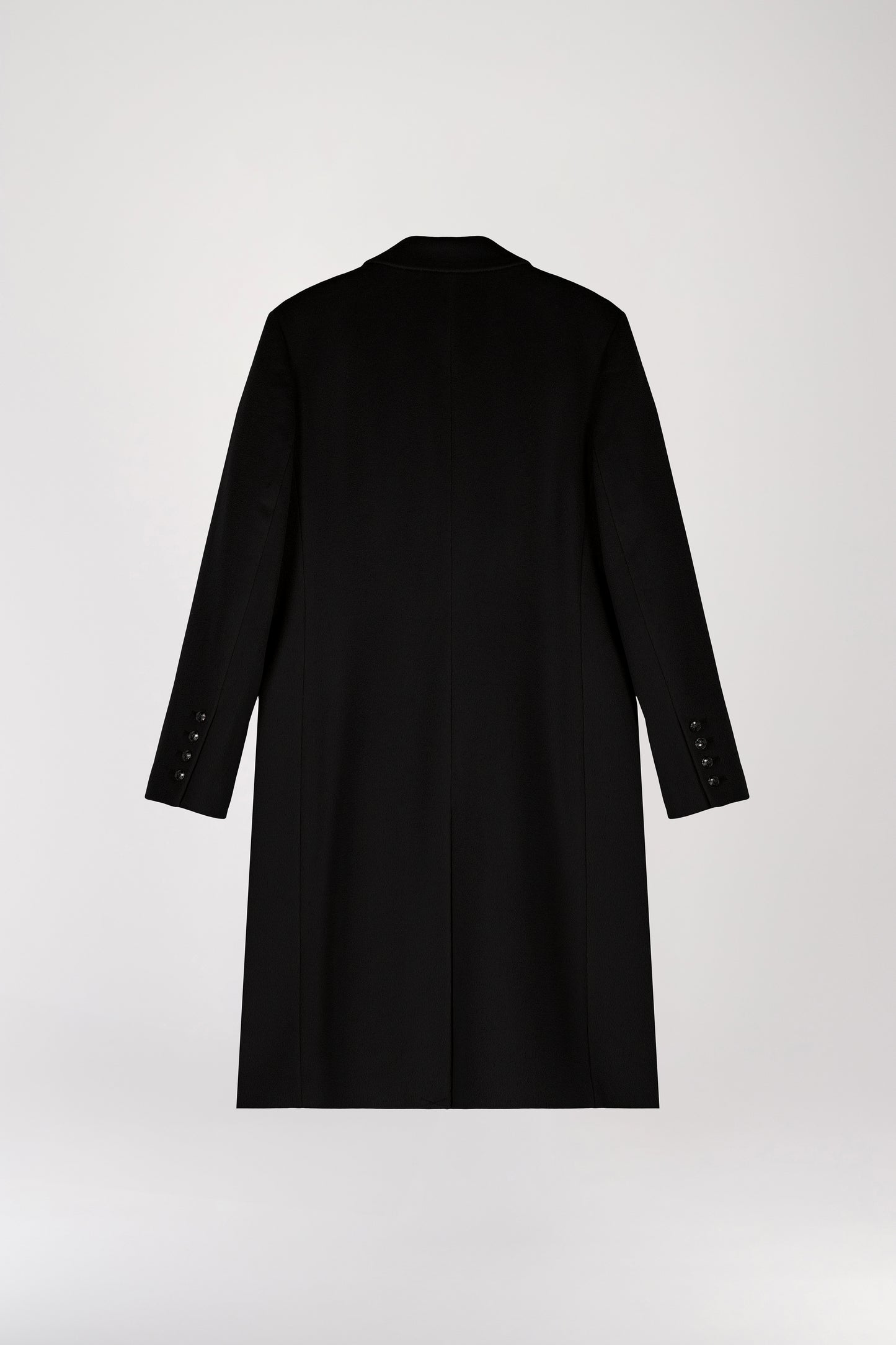 Black wool and cashmere cape coat