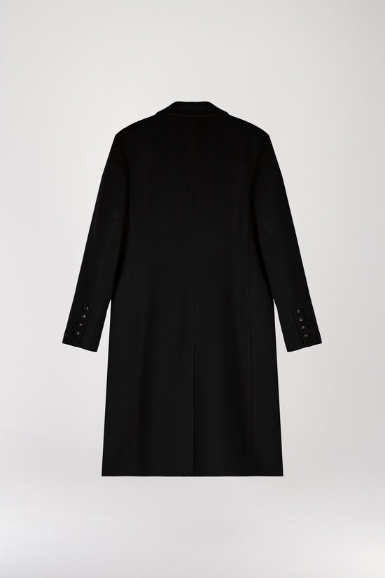 Black wool and cashmere cape coat