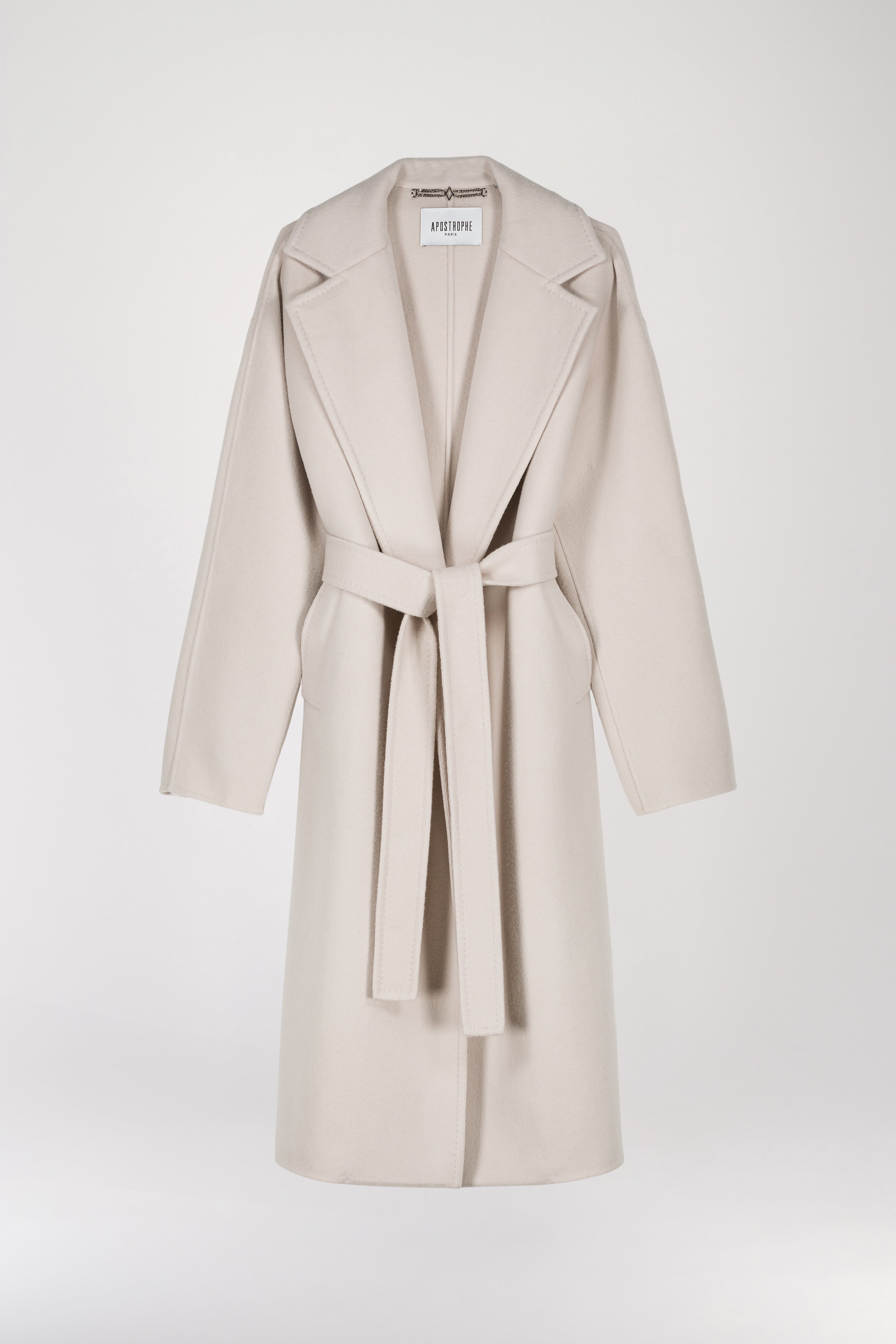 Long beige cashmere wool coat APOSTROPHE PARIS