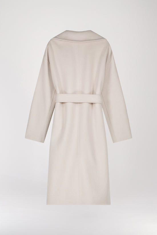 Long beige cashmere wool coat